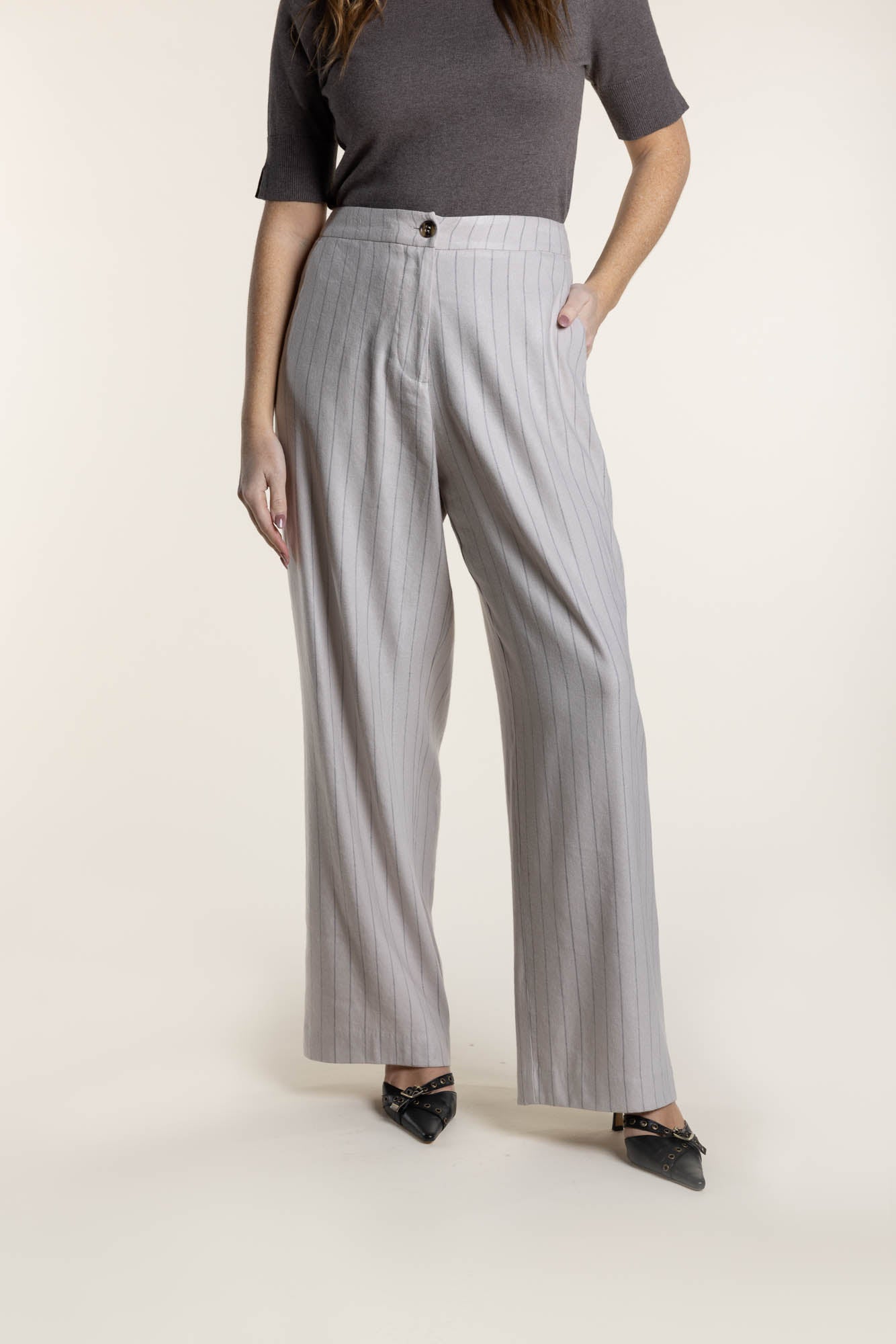 Two T's Striped Pant - Natural Stripe