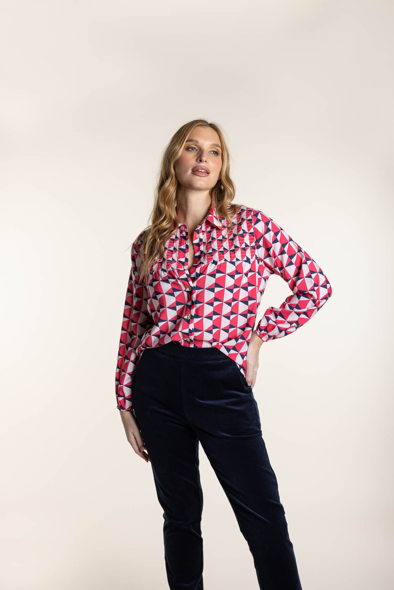 Two T's Triangle Print Shirt - Paradise Pink
