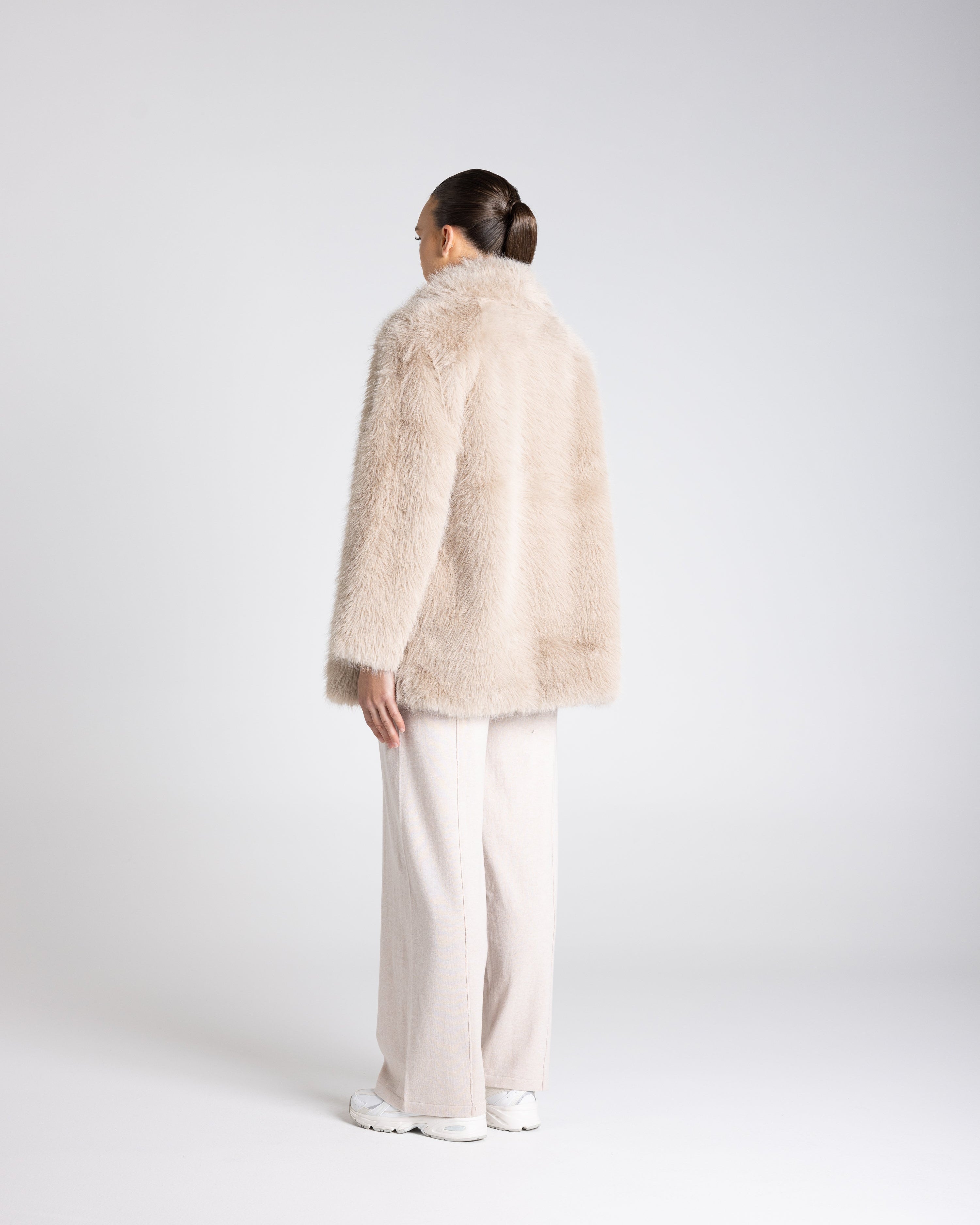 Two T's Faux Fur Coat - Oat