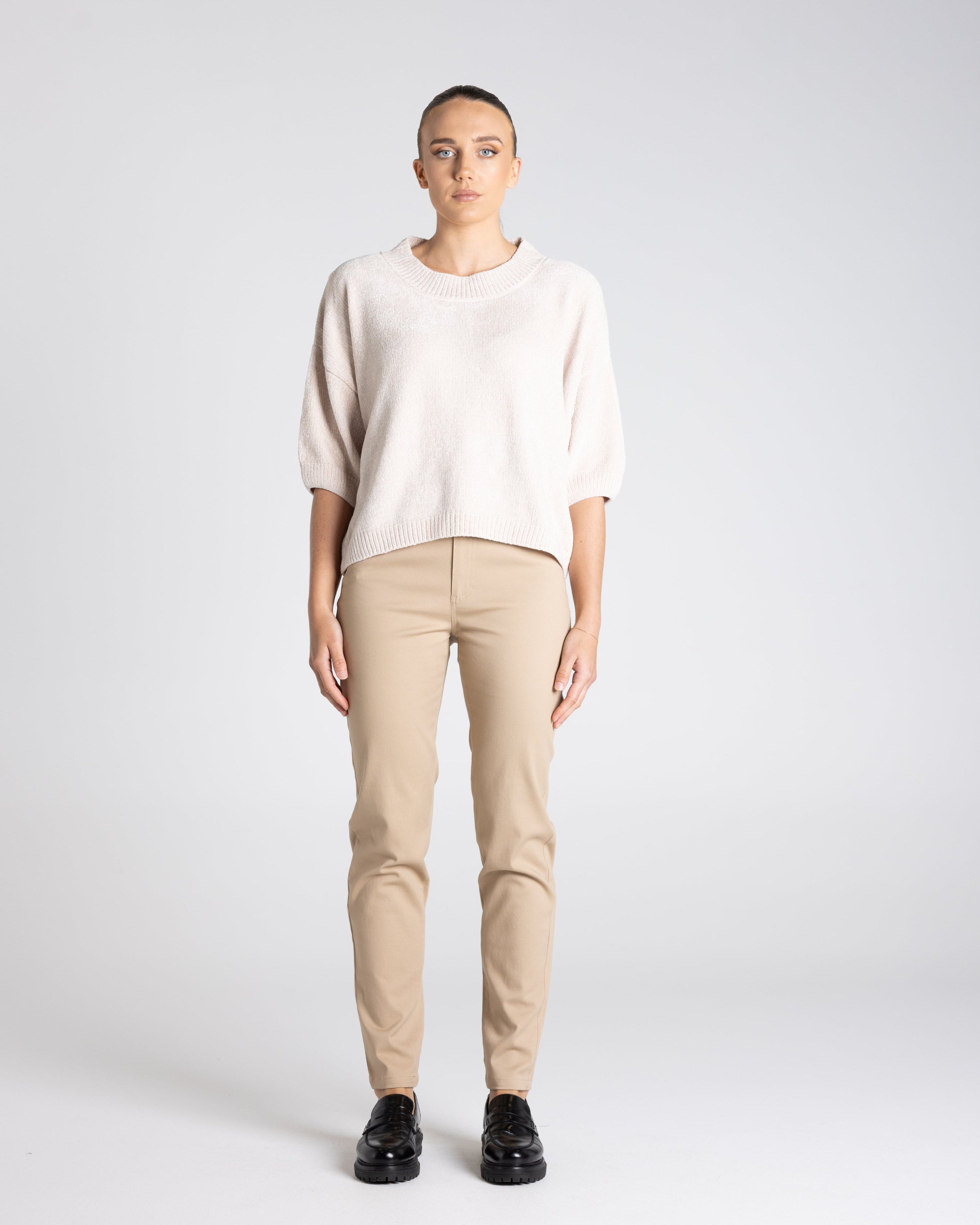 Two T's Chenille Knit Top - Oat