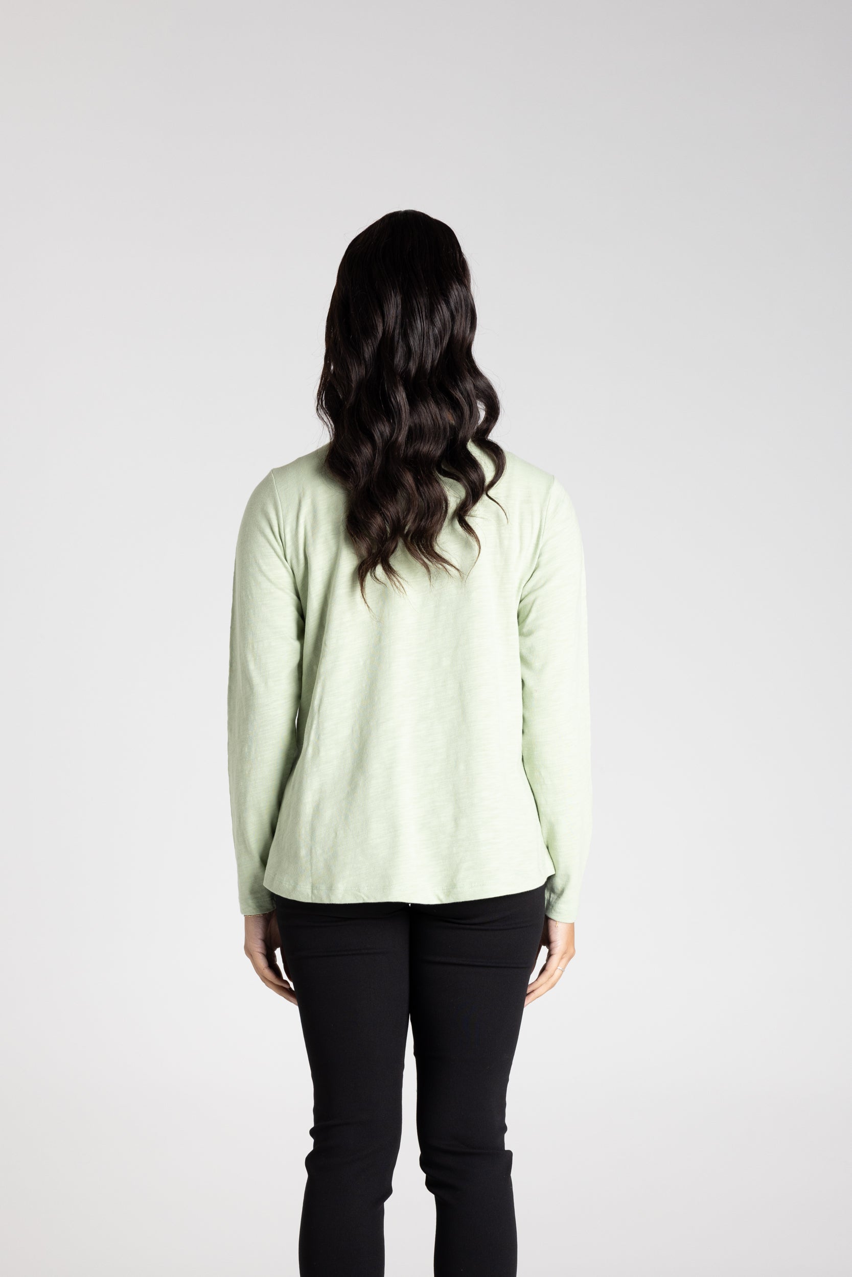 Two T's Long Sleeve Crew Logo Sequins - Pistachio
