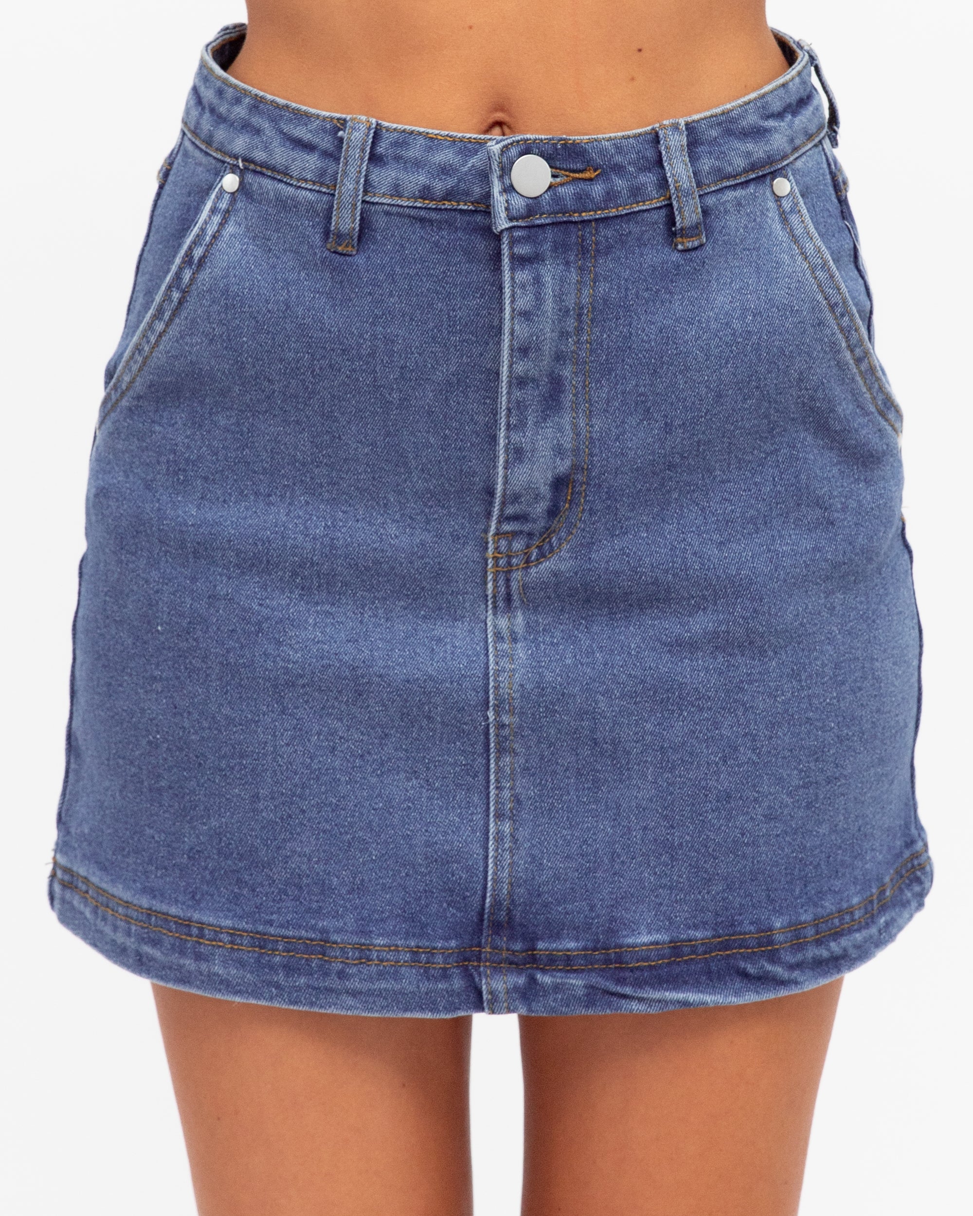 Ebby & I Denim Blue Short Skirt