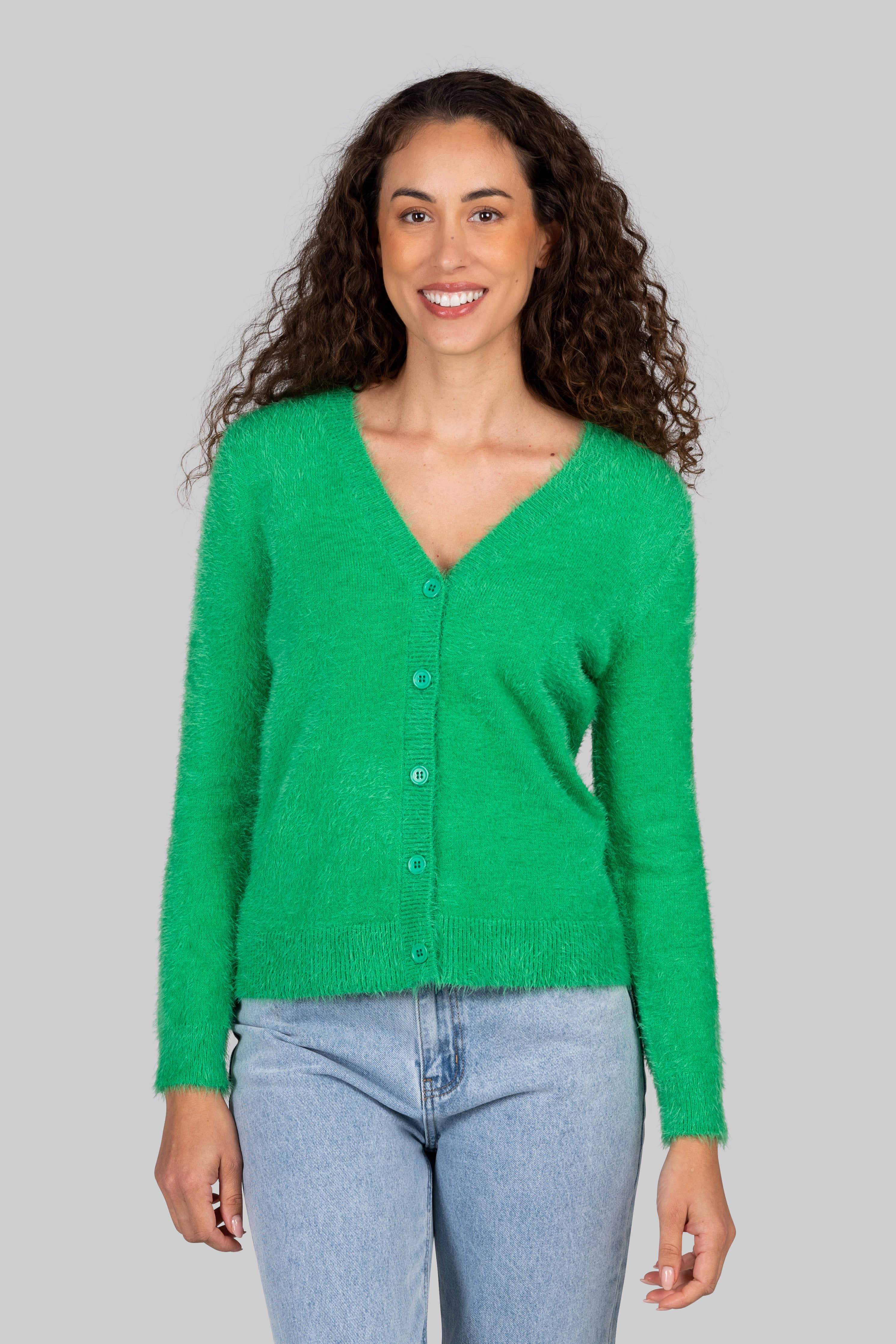 Kaleido Long Sleeve Cardigan - Palm Green