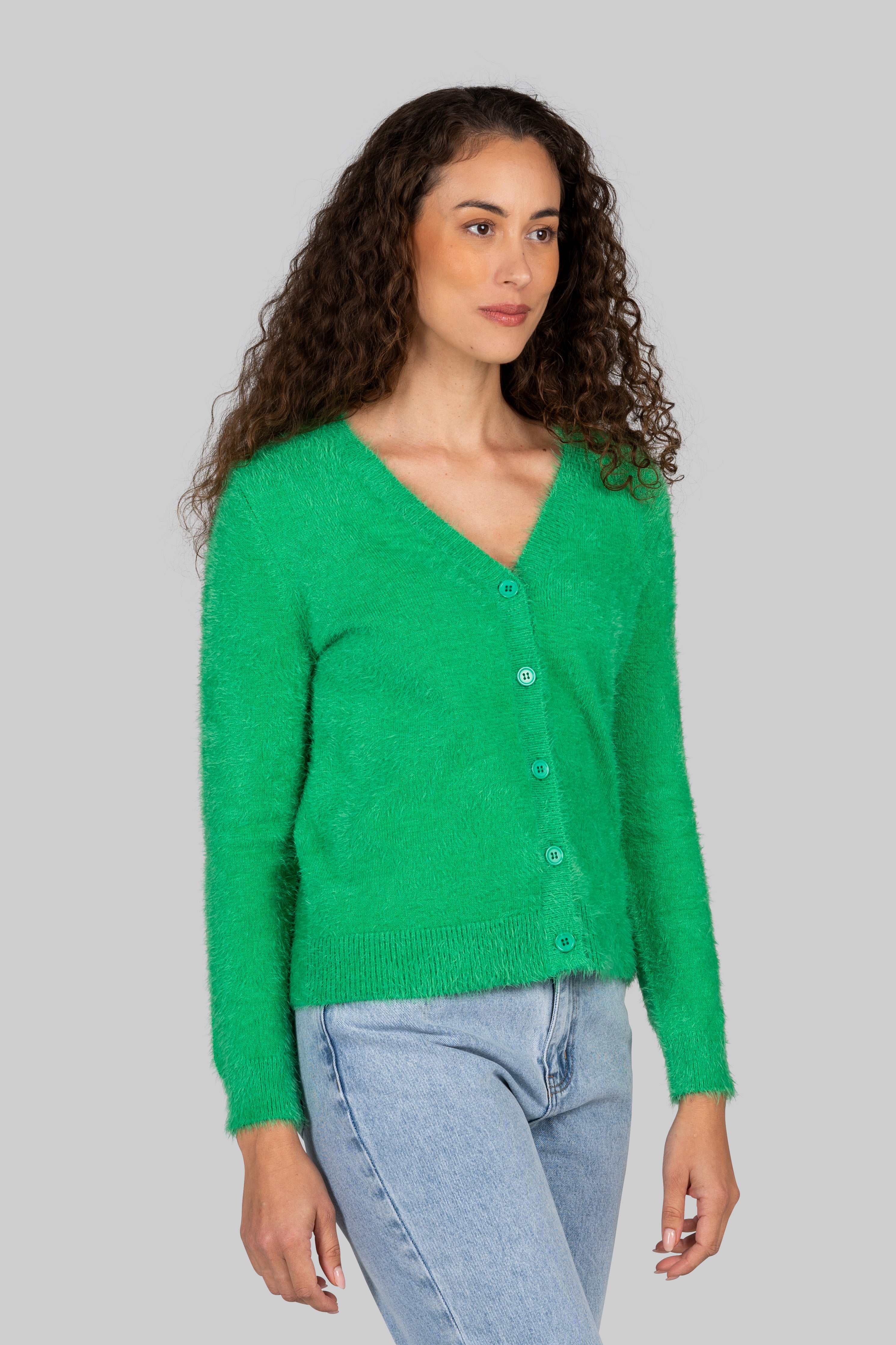 Kaleido Long Sleeve Cardigan - Palm Green