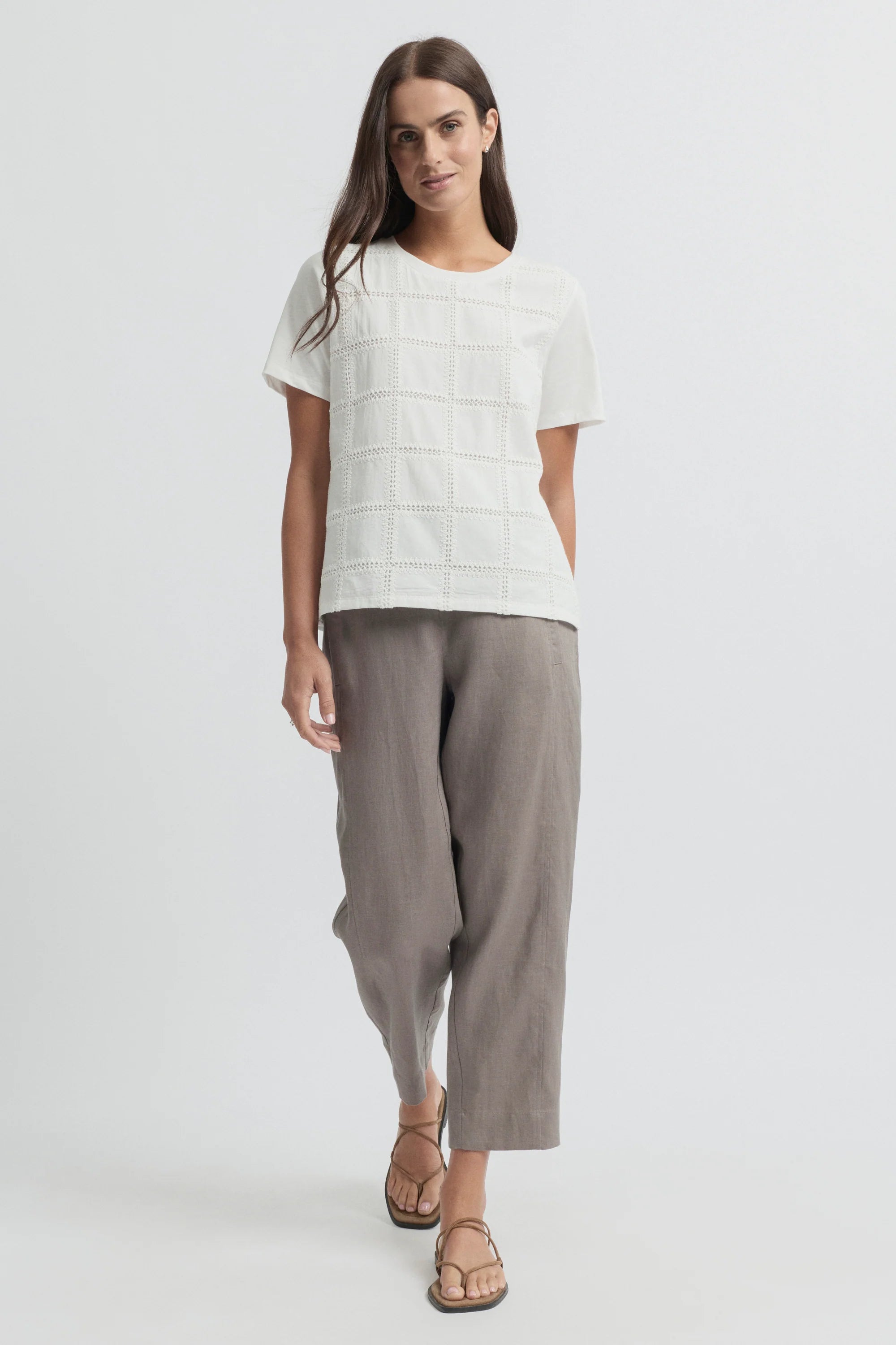 Yarra Trail Lacet Tee - Ecru