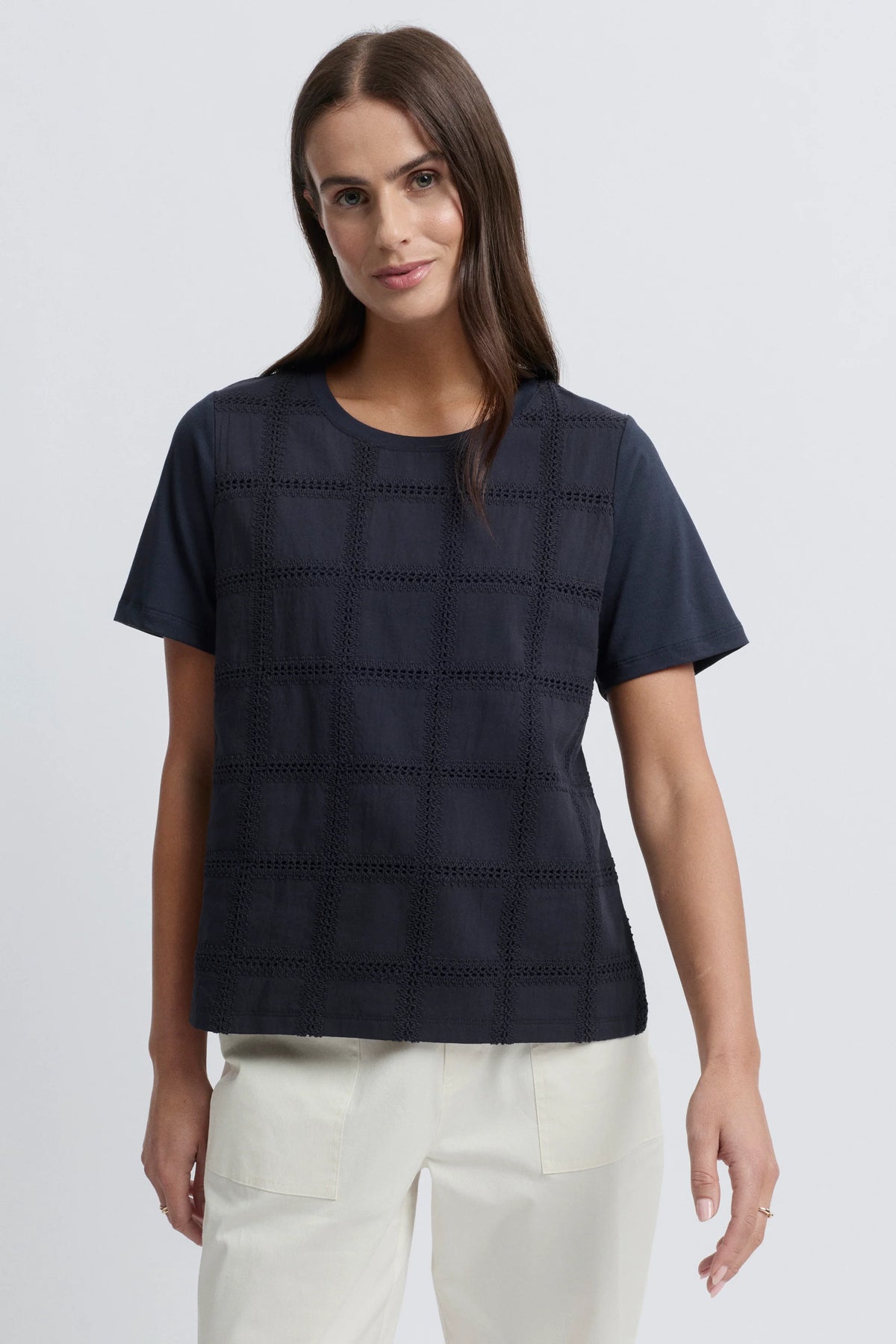 Yarra Trail Lacet Tee - Navy
