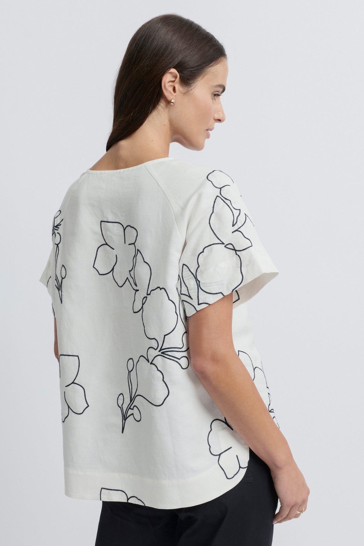 Yarra Trail La Darse Top - Ecru/Navy