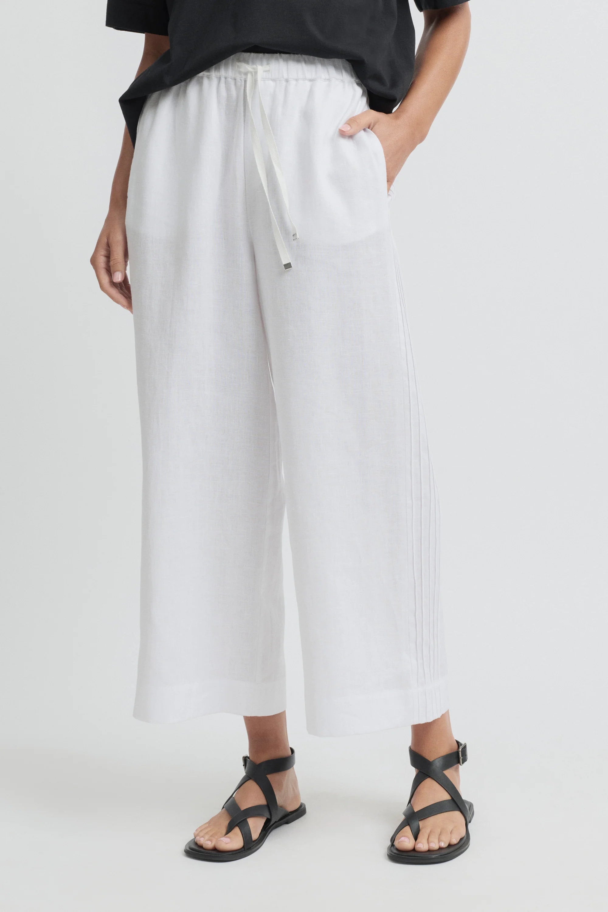 Yarra Trail Tirari Pintuck Pant - White