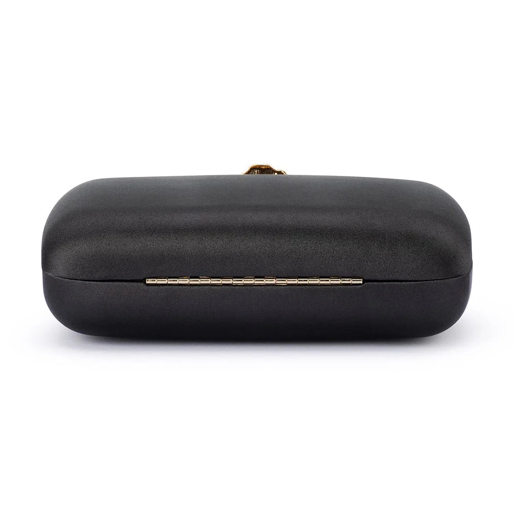 Olga Berg ADELE Orchid Lock Clutch - Black