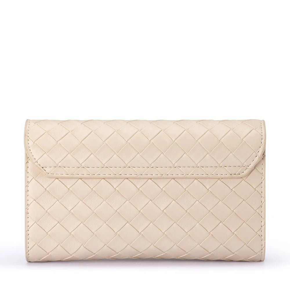 Olga Berg Aisha Embossed Clutch - Natural