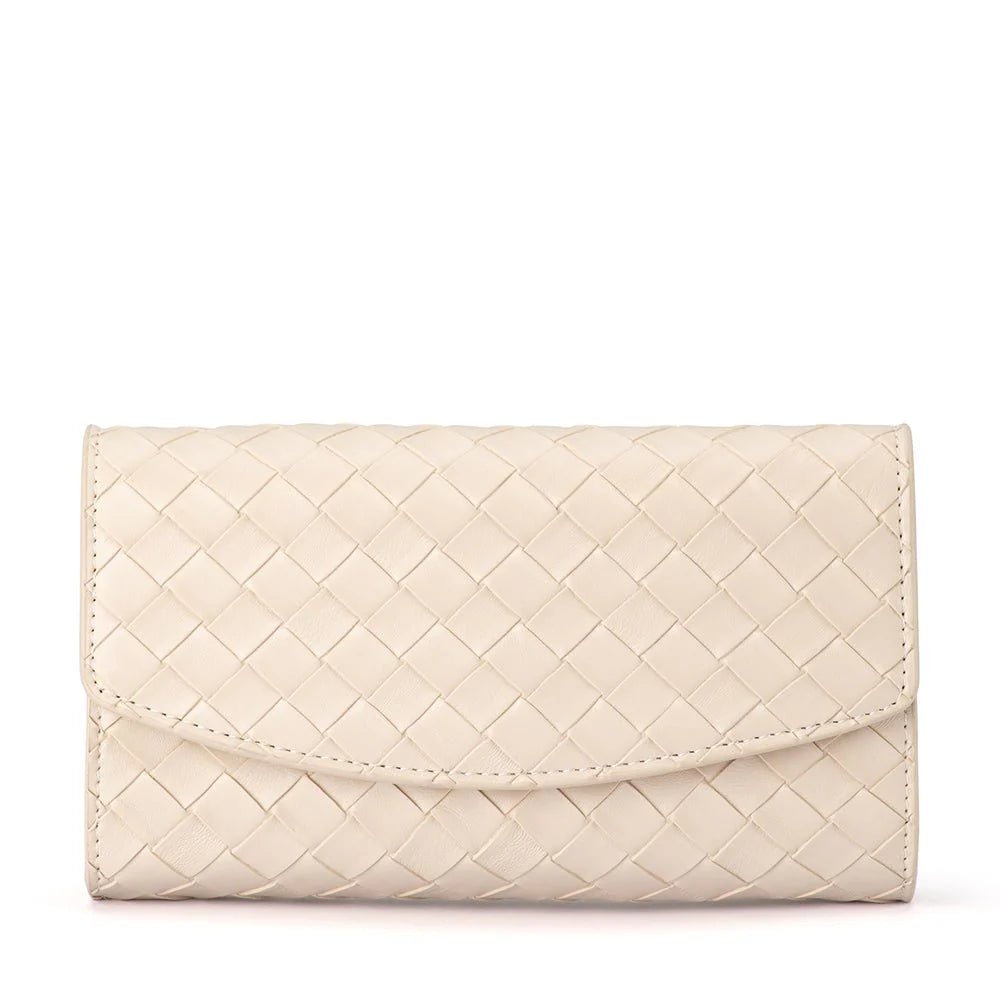 Olga Berg Aisha Embossed Clutch - Natural