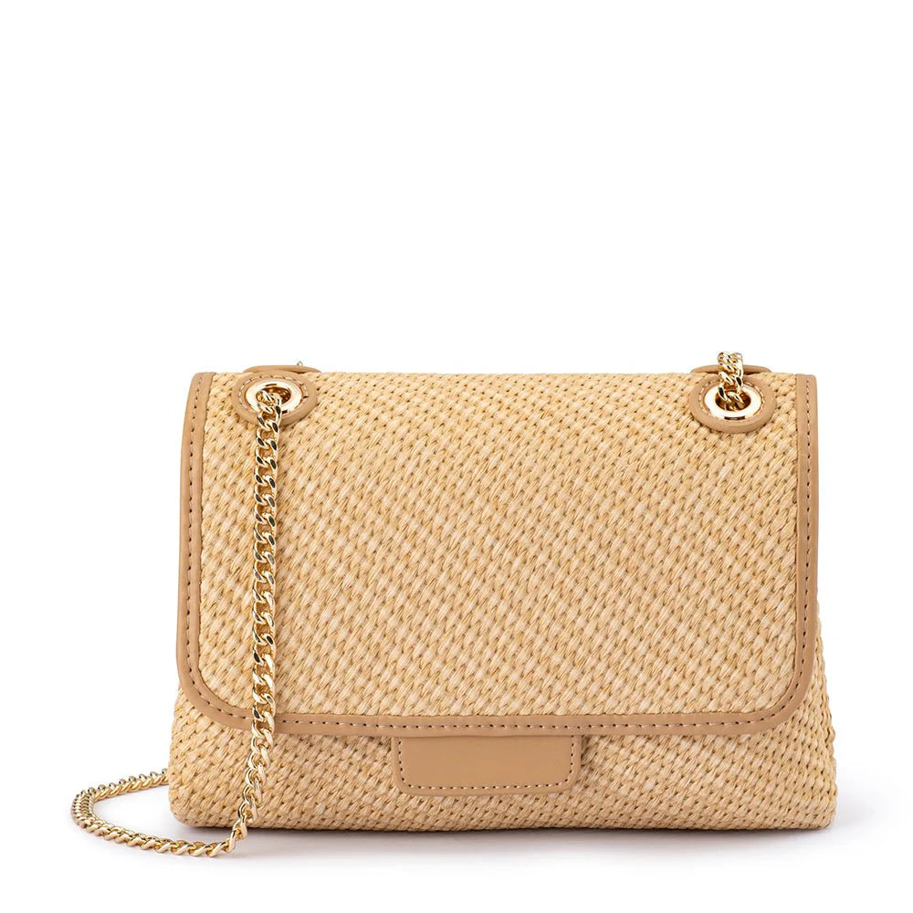 Olga Berg Alexa Woven Shoulder Bag - Natural