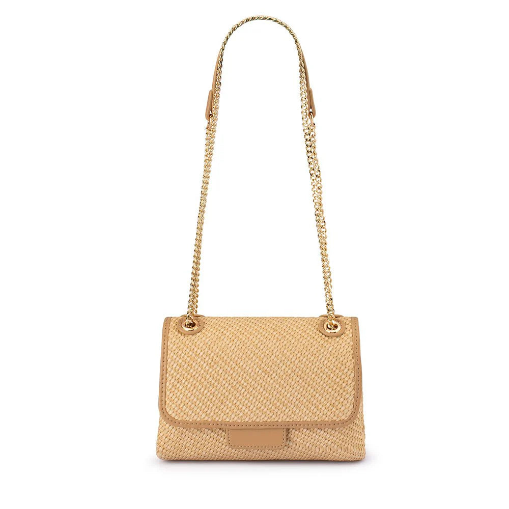 Olga Berg Alexa Woven Shoulder Bag - Natural