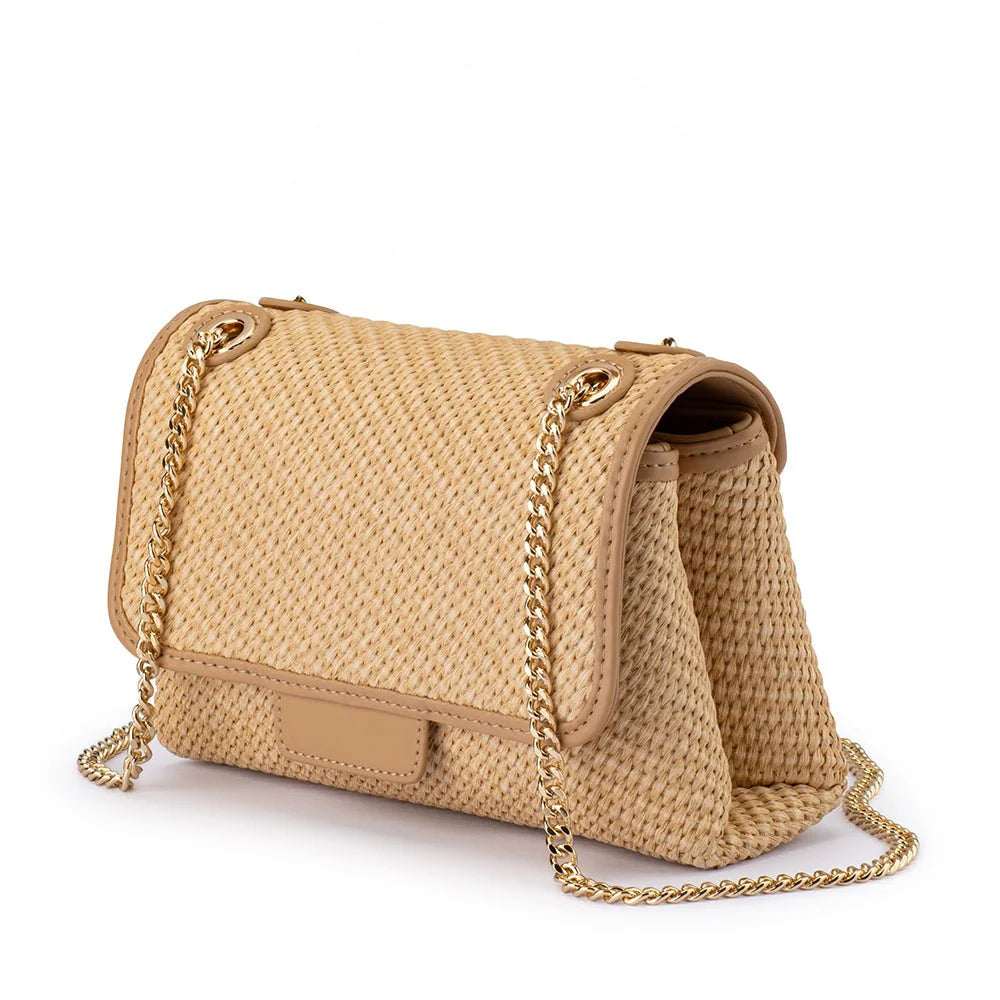 Olga Berg Alexa Woven Shoulder Bag - Natural