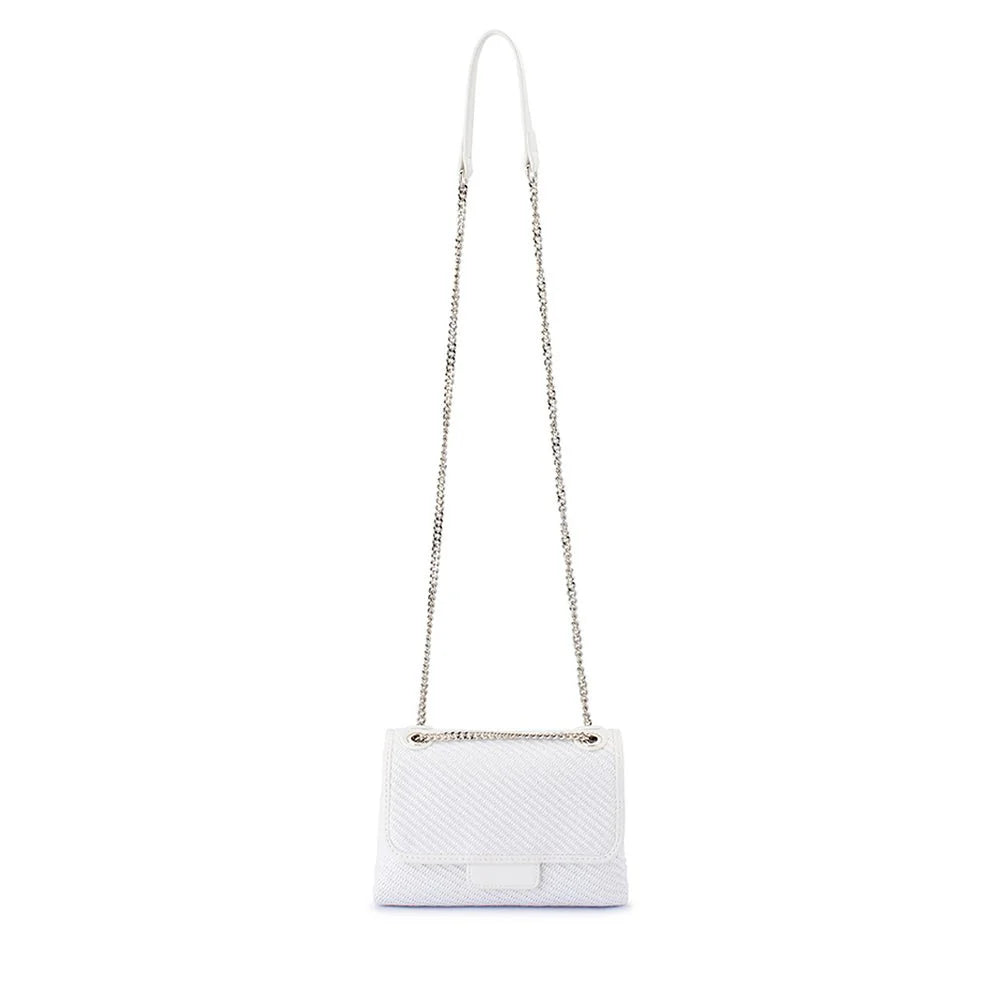 Olga Berg Alexa Woven Shoulder Bag - White