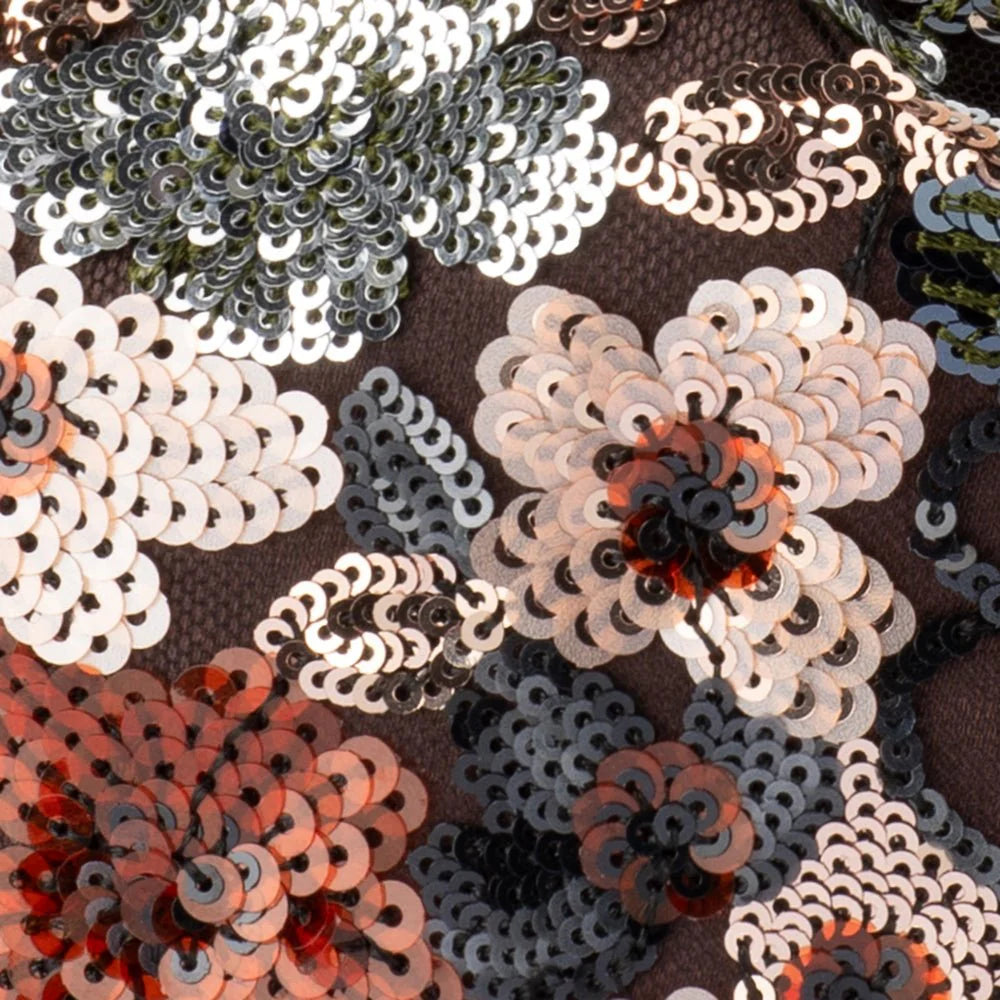 Olga Berg ALFIE Floral Sequin Bag - Bronze