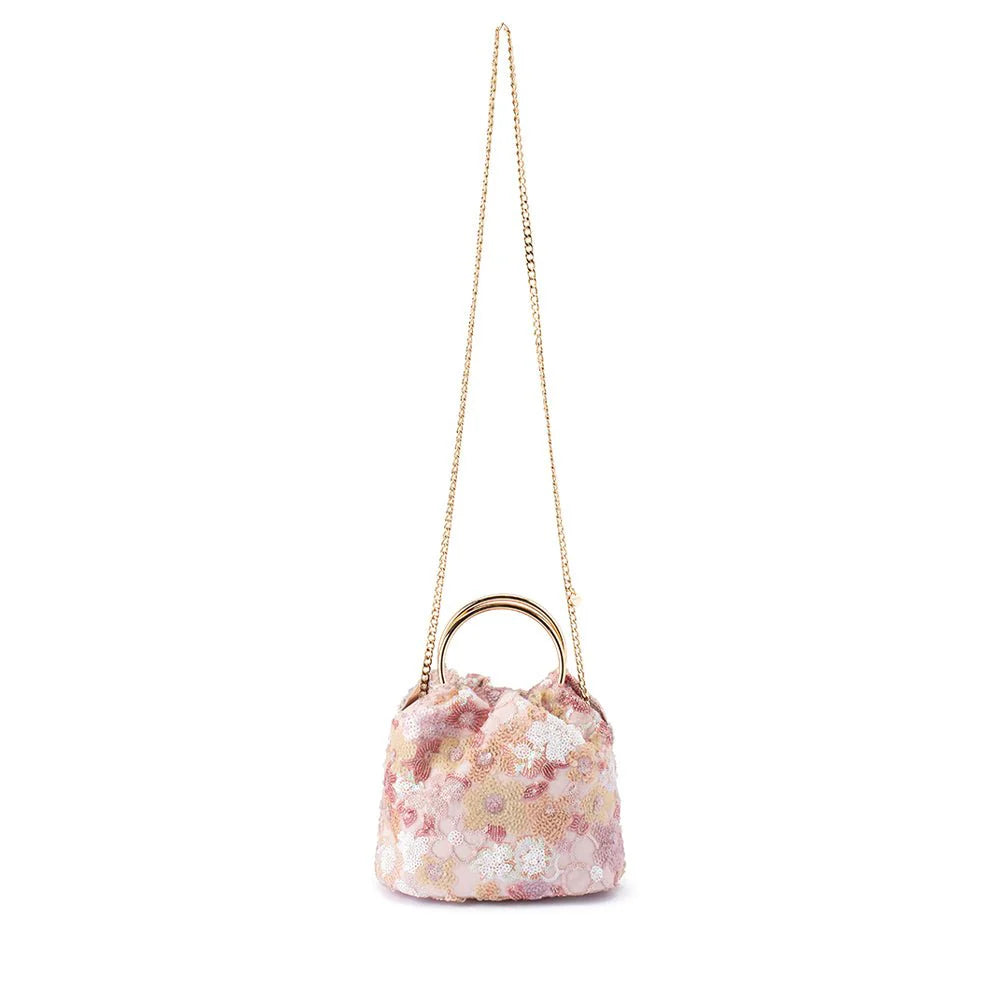 Olga Berg ALFIE Floral Sequin Bag - Blush