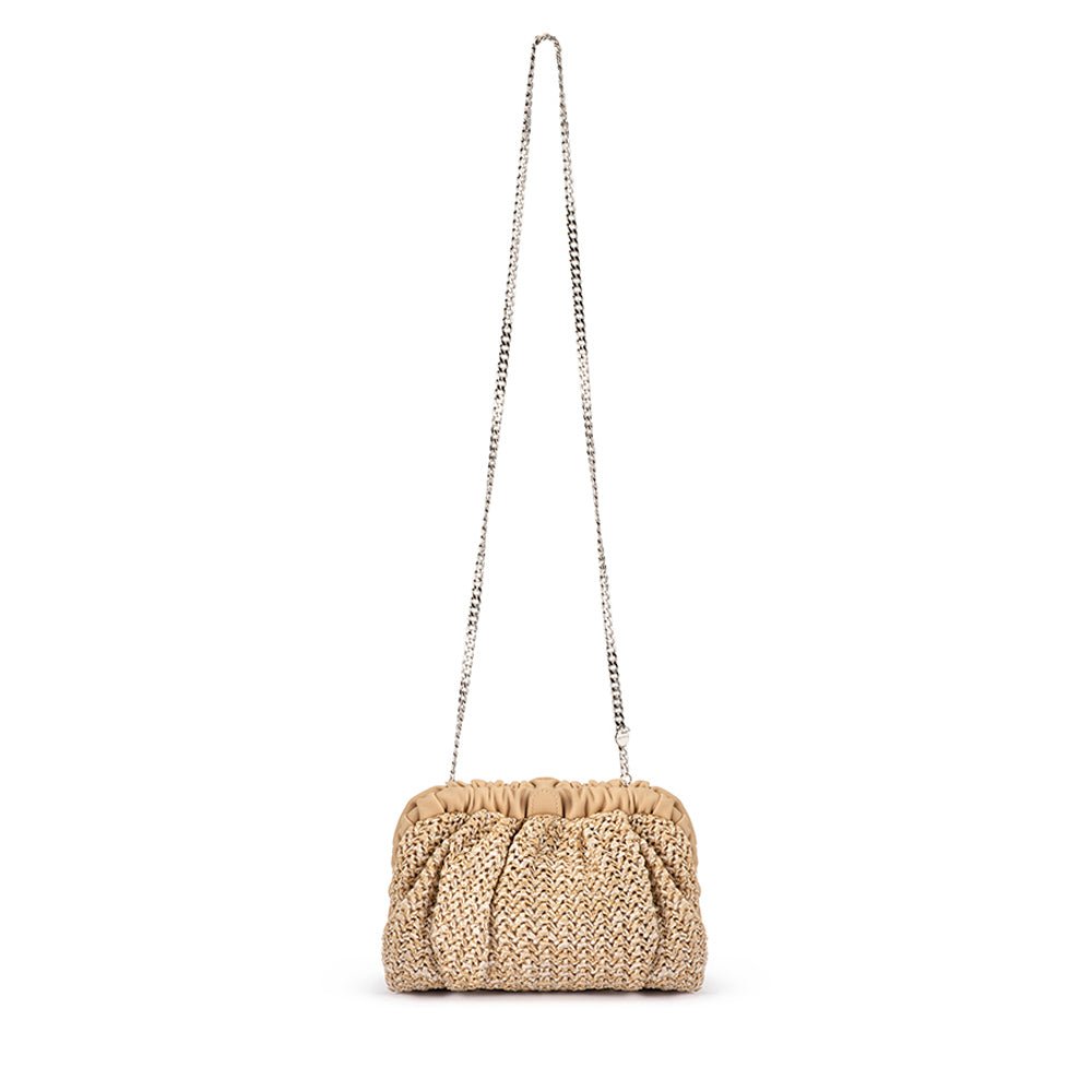 Olga Berg Amalia Petite Gathered Clutch - Natural