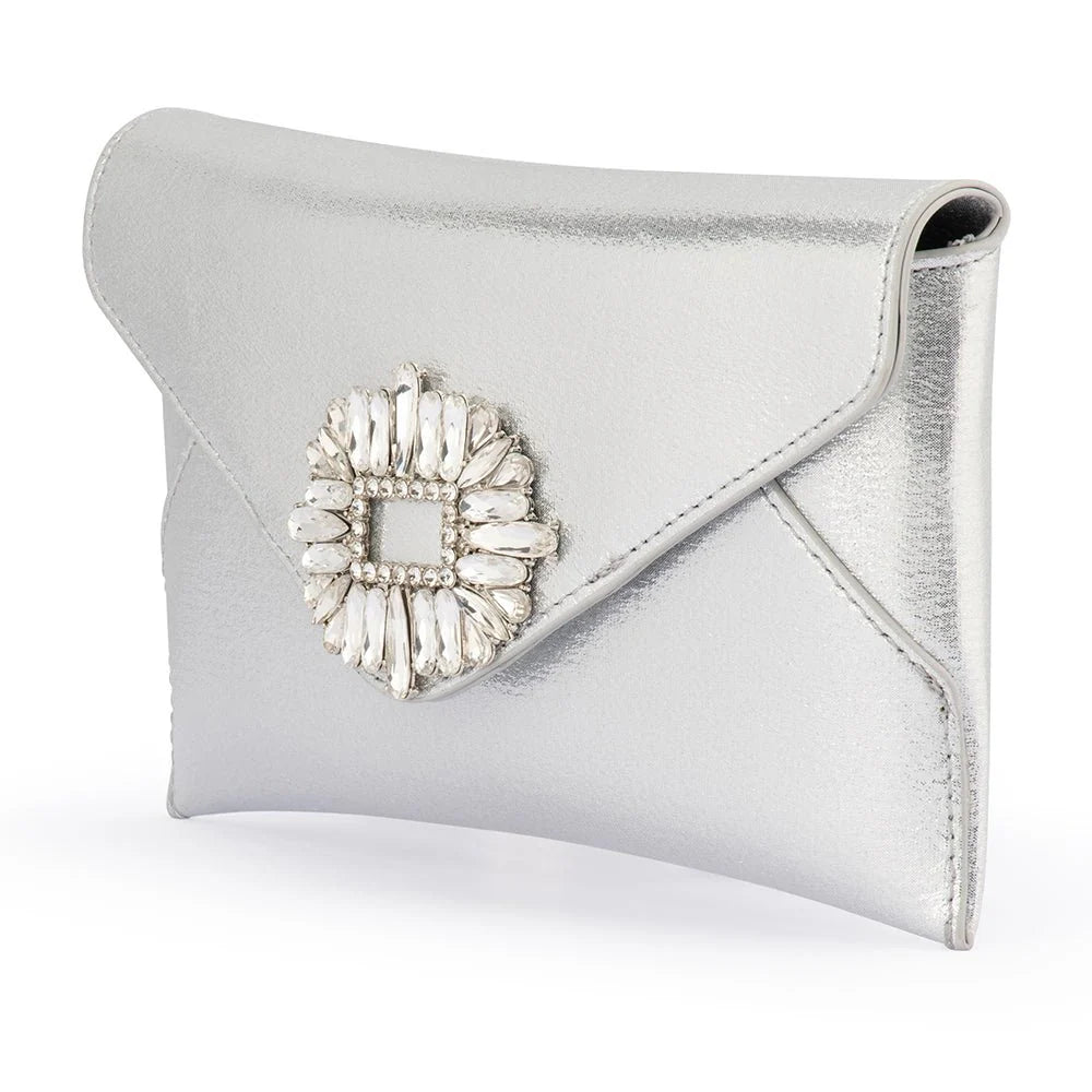 Olga Berg ANTONIA Envelope Clutch - Silver