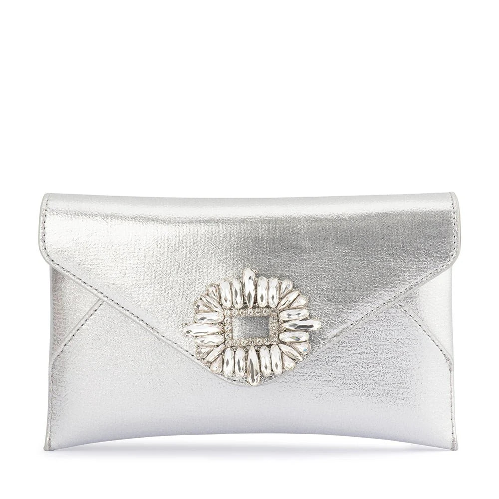 Olga Berg ANTONIA Envelope Clutch - Silver