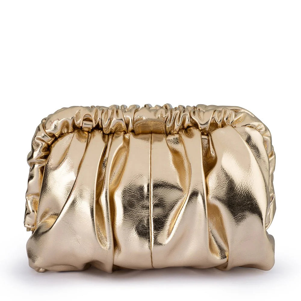 Olga Berg Betty Metallic Clutch - Gold