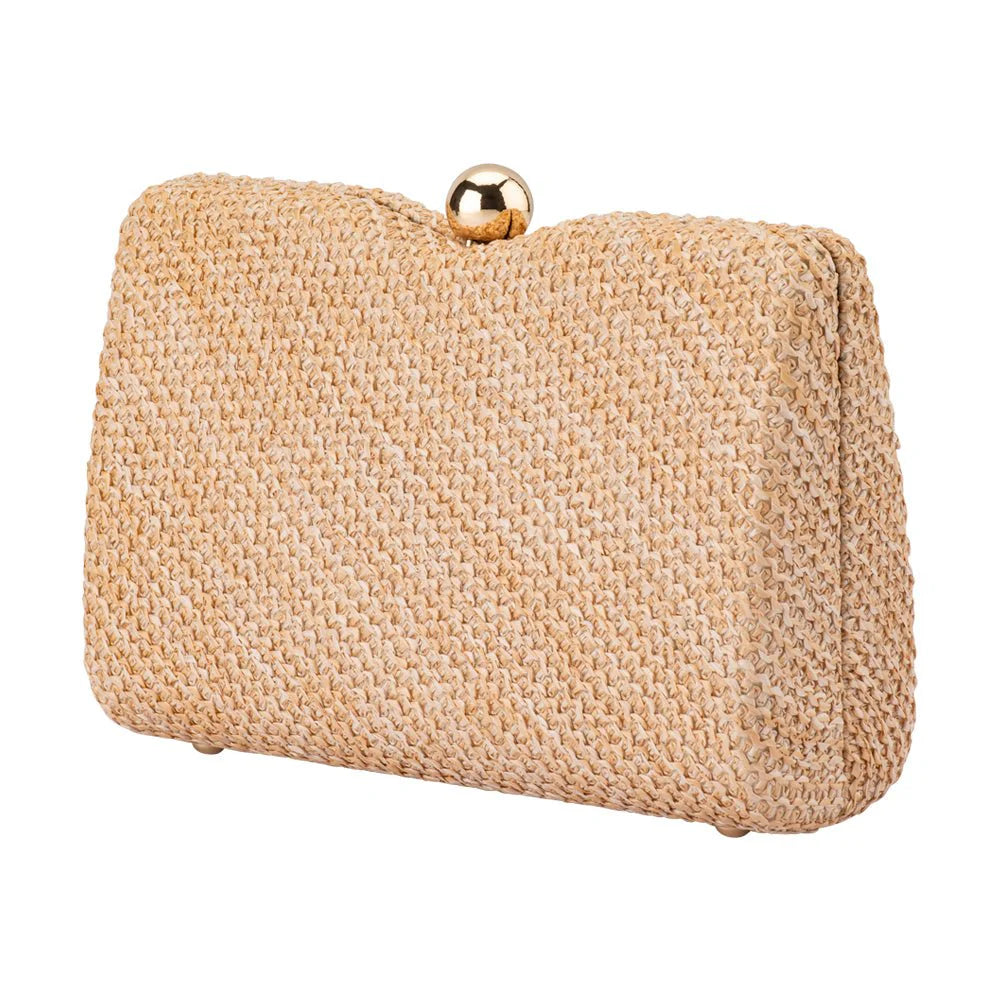 Olga Berg Birdie Textural Handle Bag - Natural