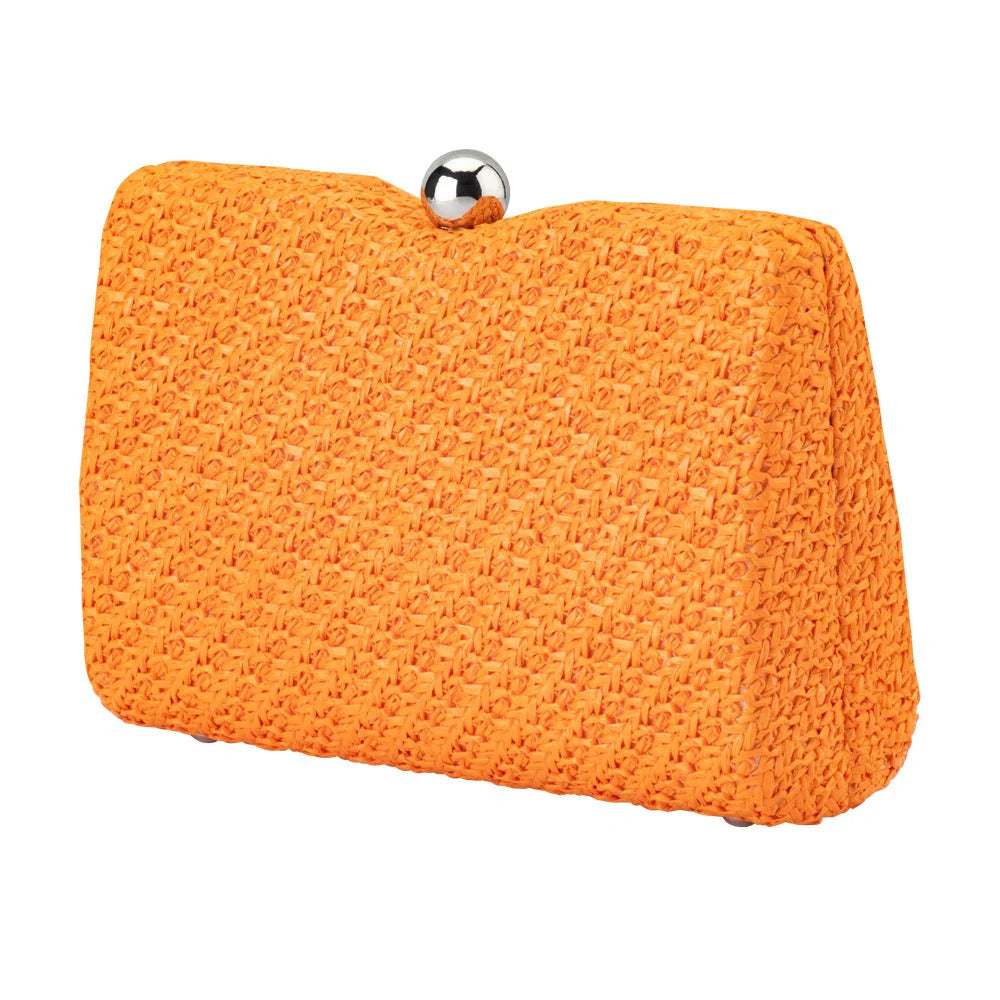Olga Berg Birdie Textural Handle Bag - Orange