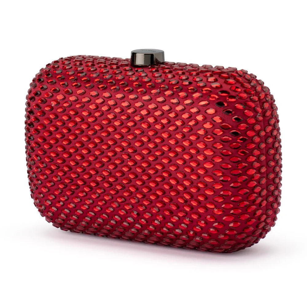 Olga Berg Brooks Hotfix Clutch - Burgundy