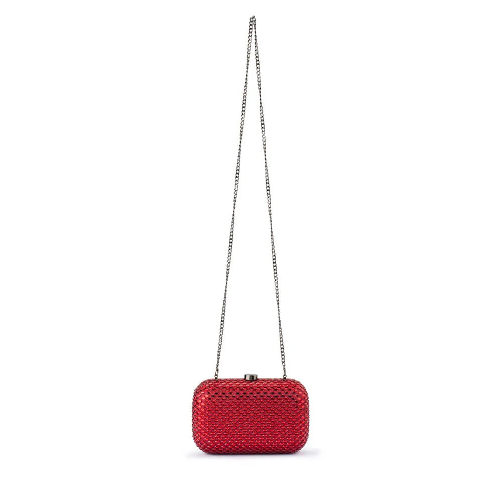 Olga Berg Brooks Hotfix Clutch - Burgundy