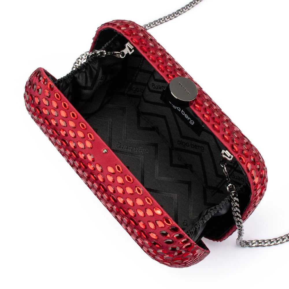 Olga Berg Brooks Hotfix Clutch - Burgundy