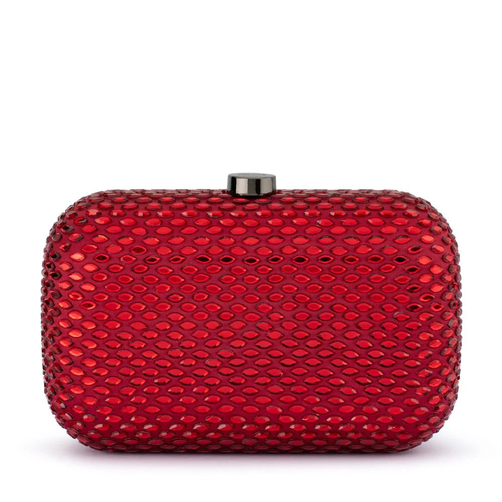 Olga Berg Brooks Hotfix Clutch - Burgundy