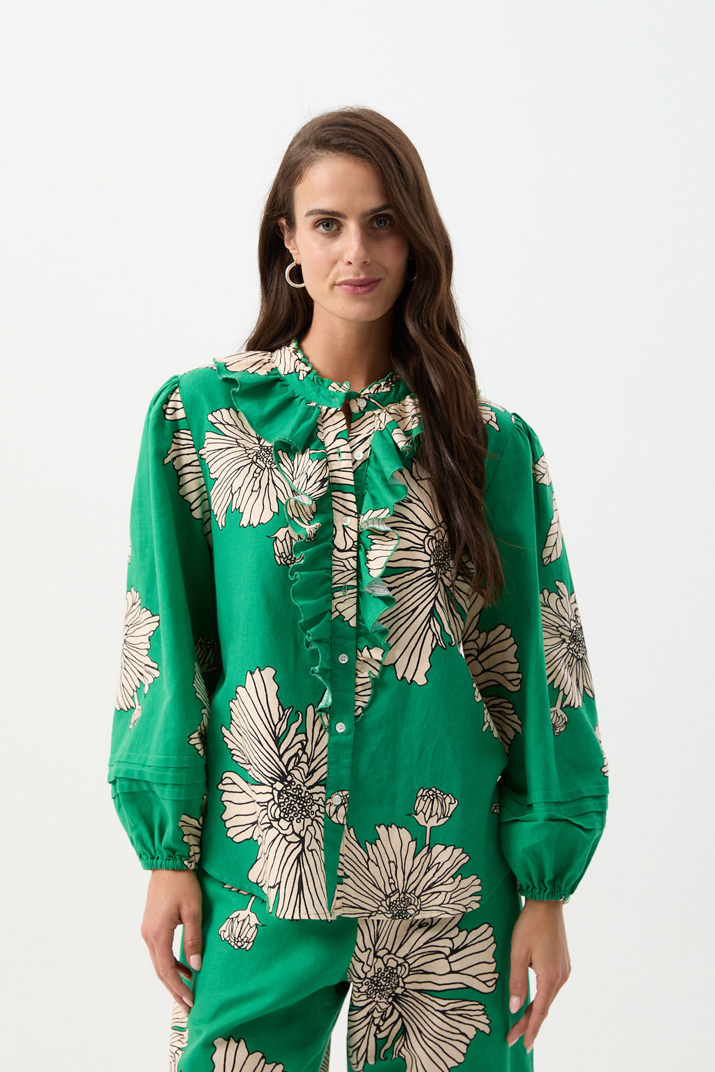 Cloth+Paper+Scissors Ruffle Blouse - Zinnia Print