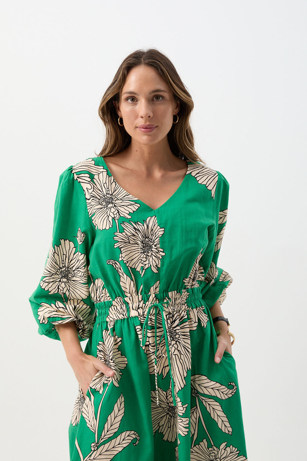 Cloth+Paper+Scissors V Neck Dress - Zinnia Print