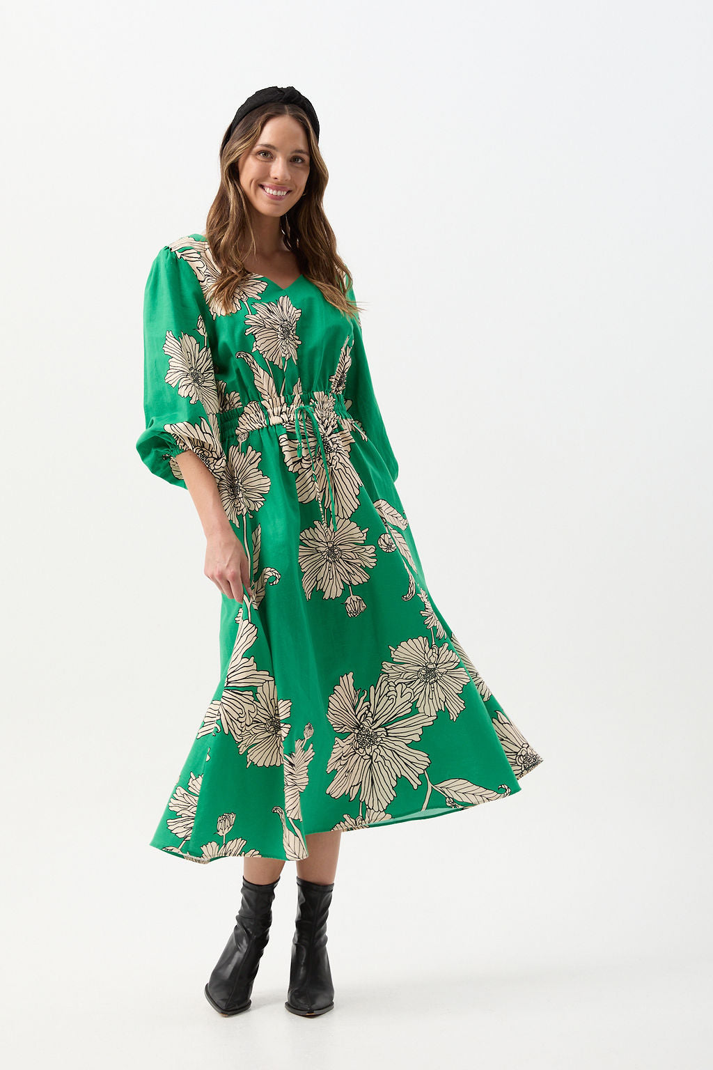 Cloth+Paper+Scissors V Neck Dress - Zinnia Print