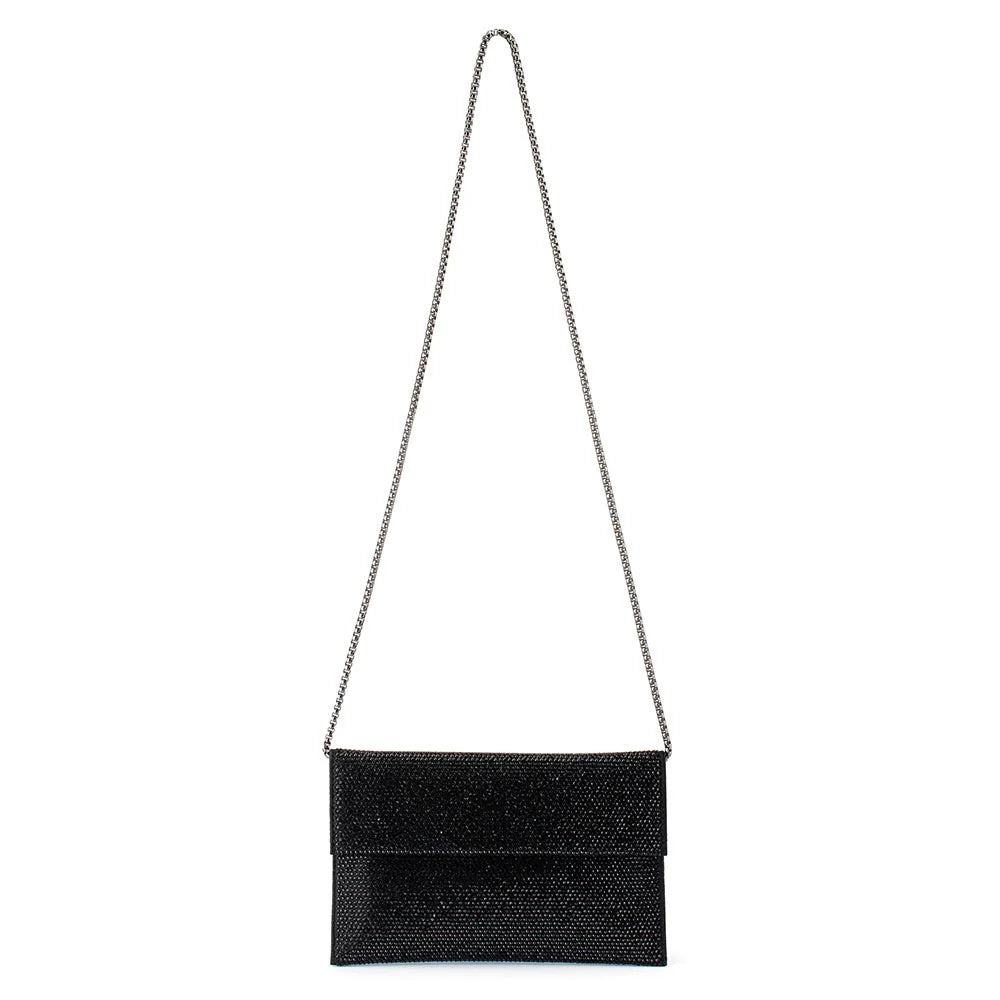 Olga Berg CARA Crystal Envelope Clutch - Black