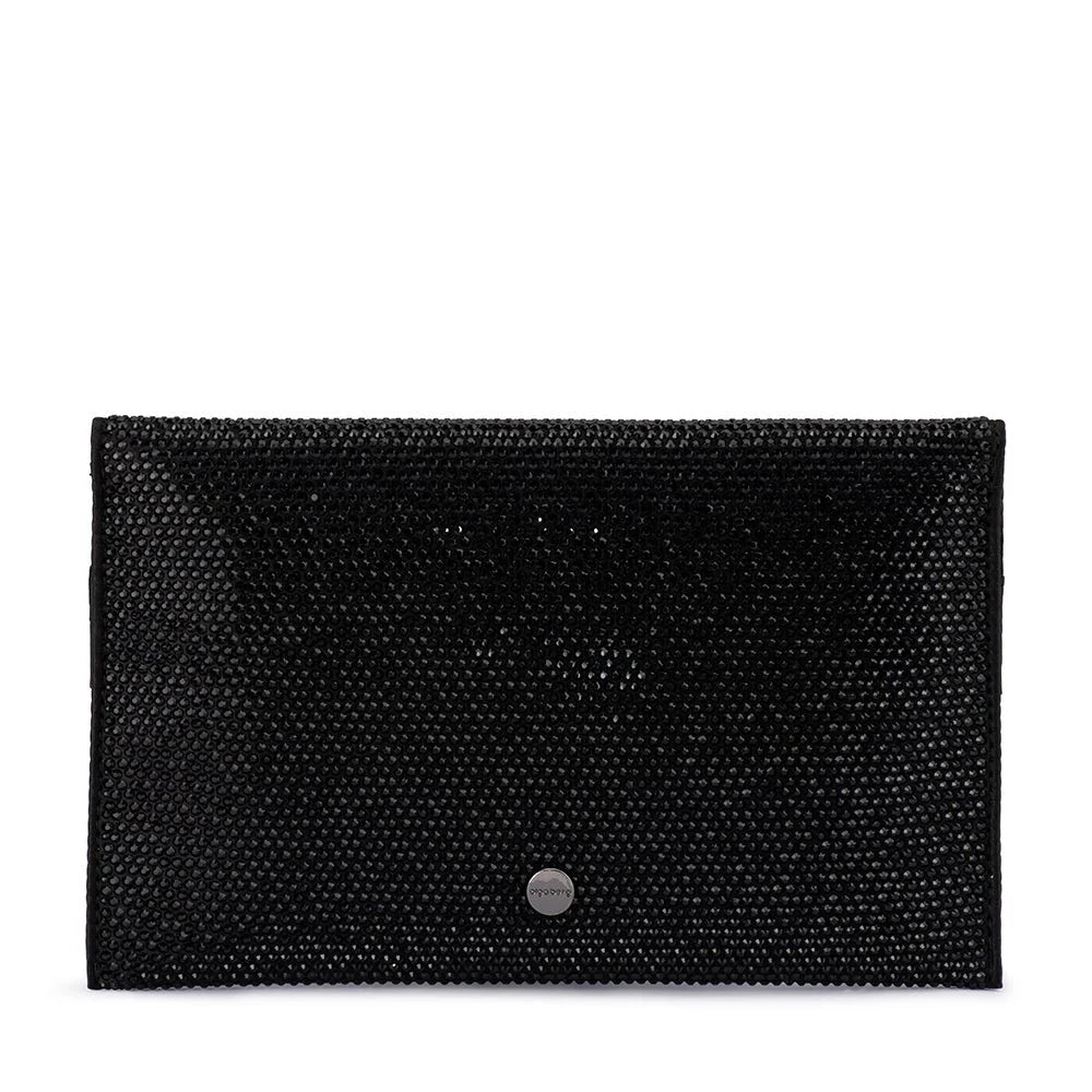 Olga Berg CARA Crystal Envelope Clutch - Black