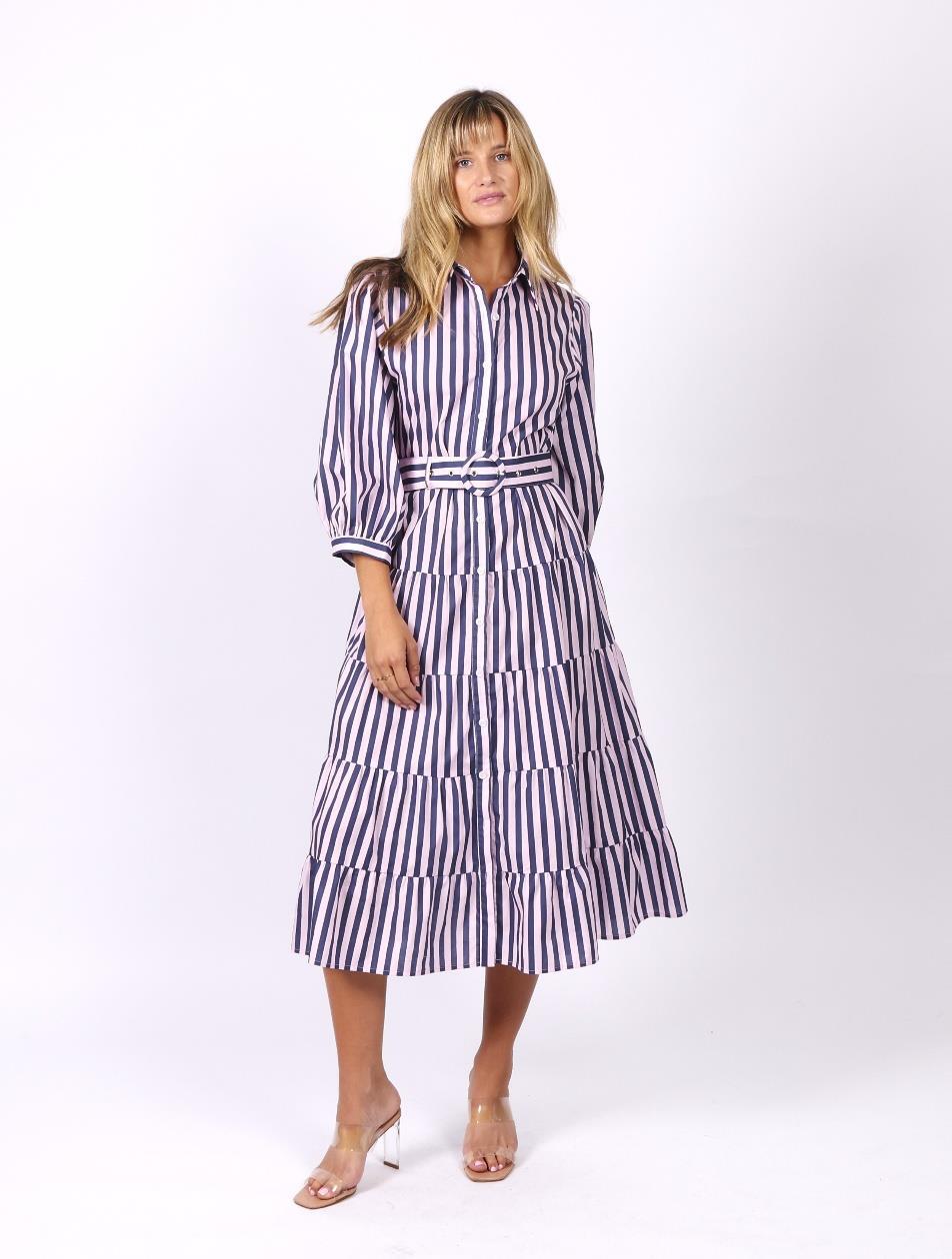 Leoni Peyton Dress - Navy/Pink