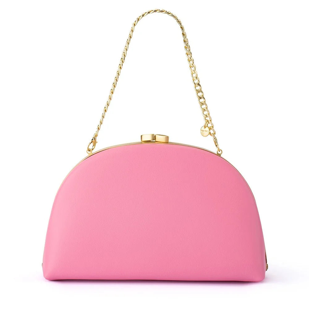 Olga Berg CELESTE Curved Clutch - Pink