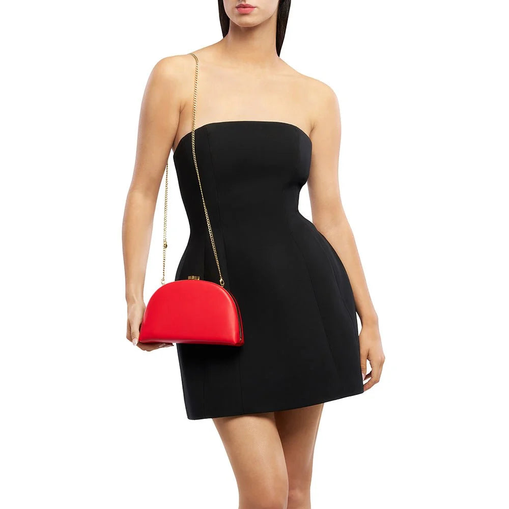 Olga Berg CELESTE Curved Clutch - Red