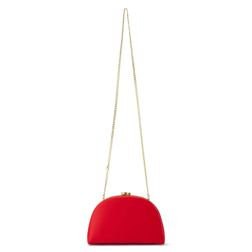 Olga Berg CELESTE Curved Clutch - Red