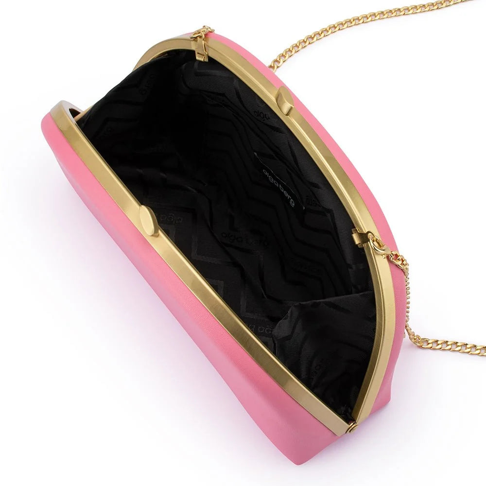 Olga Berg CELESTE Curved Clutch - Pink