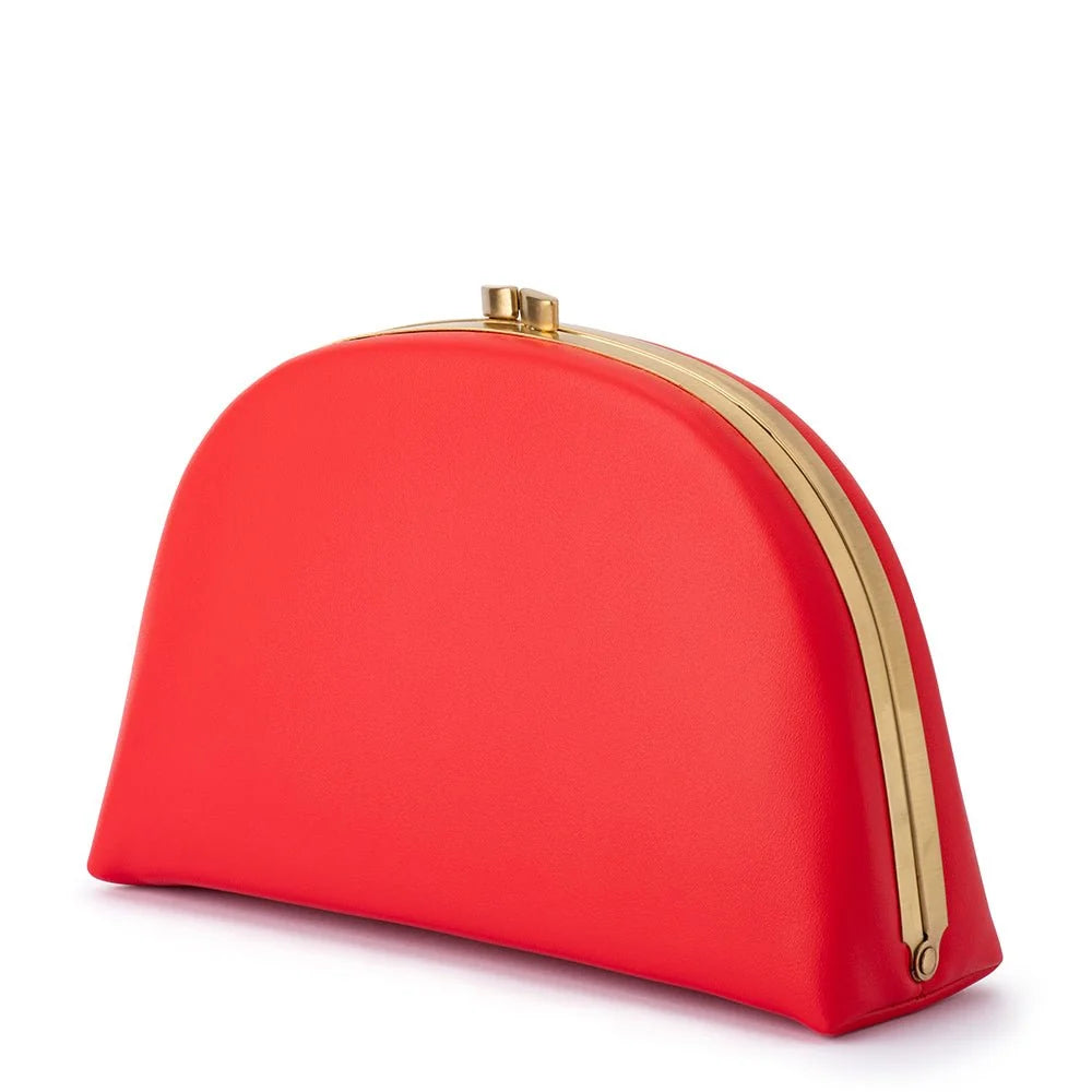 Olga Berg CELESTE Curved Clutch - Red