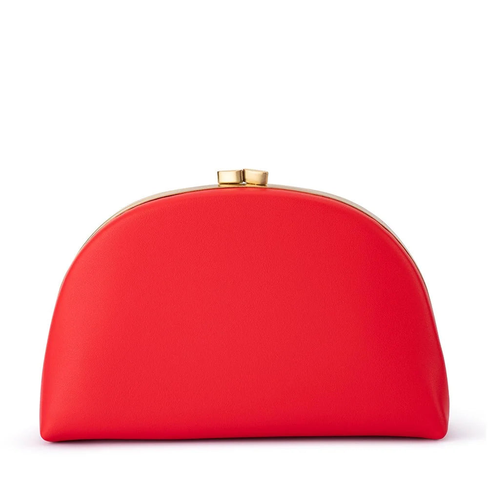 Olga Berg CELESTE Curved Clutch - Red