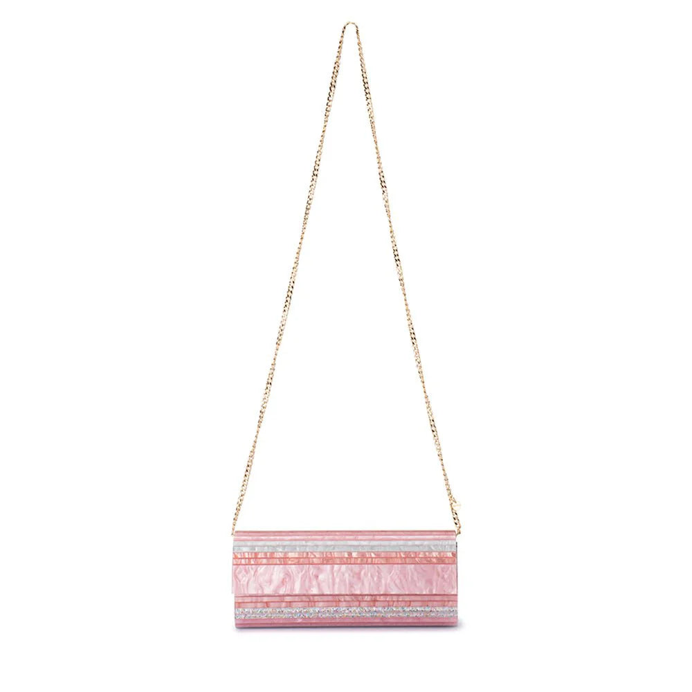 Olga Berg CLARA Acrylic Clutch - Blush