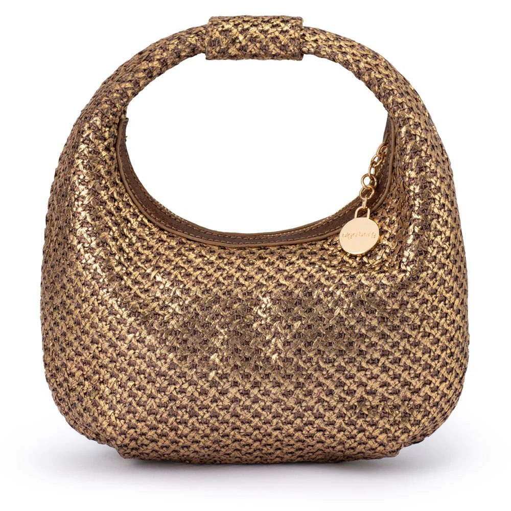 Olga Berg Eden Woven Hobo Bag - Bronze