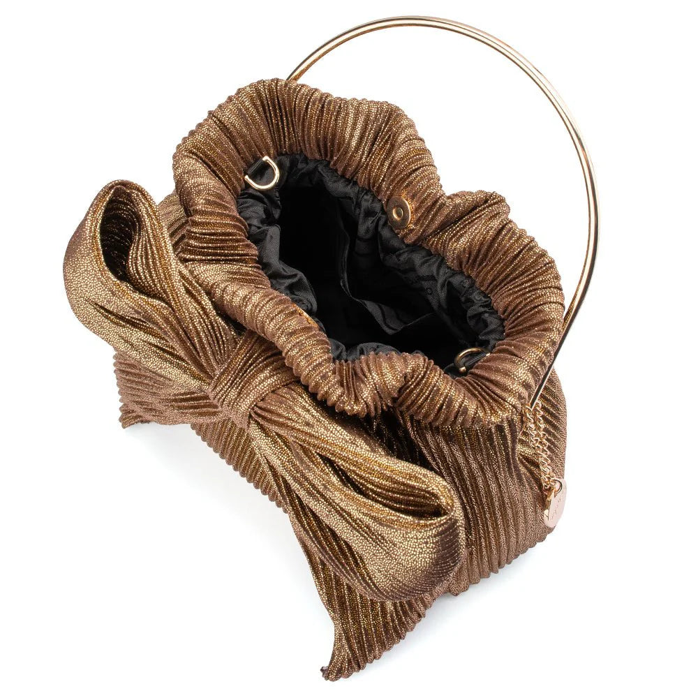 Olga Berg ELISE Pleated Top Handle - Bronze