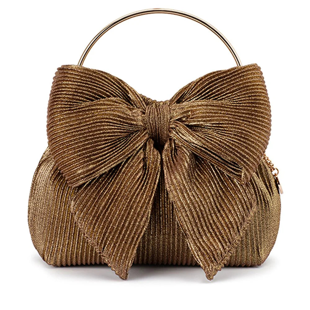 Olga Berg ELISE Pleated Top Handle - Bronze