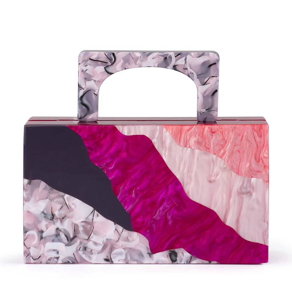 Olga Berg Fleur Acrylic Top Handle Bag - Pink