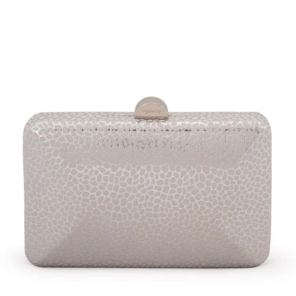 Olga Berg FRANKIE Embossed Clutch - Silver