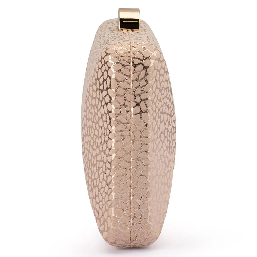 Olga Berg FRANKIE Embossed Clutch - Natural